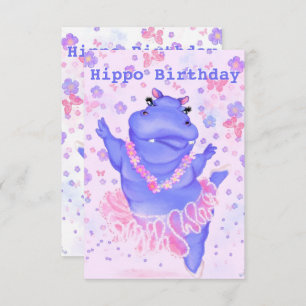 Hippo carte d'anniversaire Ballerina Hippo - Votre