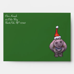 Hippo Christmas Card Envelope