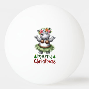 Hippo Christmas for animal lovers Hawaii Ping Pong Ball
