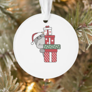 Hippo Christmas Gift Winter Animals Hippos Ornament