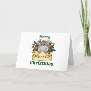 Hippo Christmas Letter Winter Animals Hippos Holiday Card