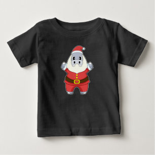 Hippo Christmas Santa Claus Baby T-Shirt
