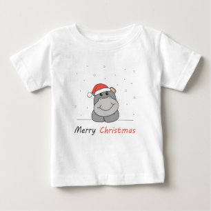 Hippo Christmas Snow Winter Animals Hippos Baby T-Shirt