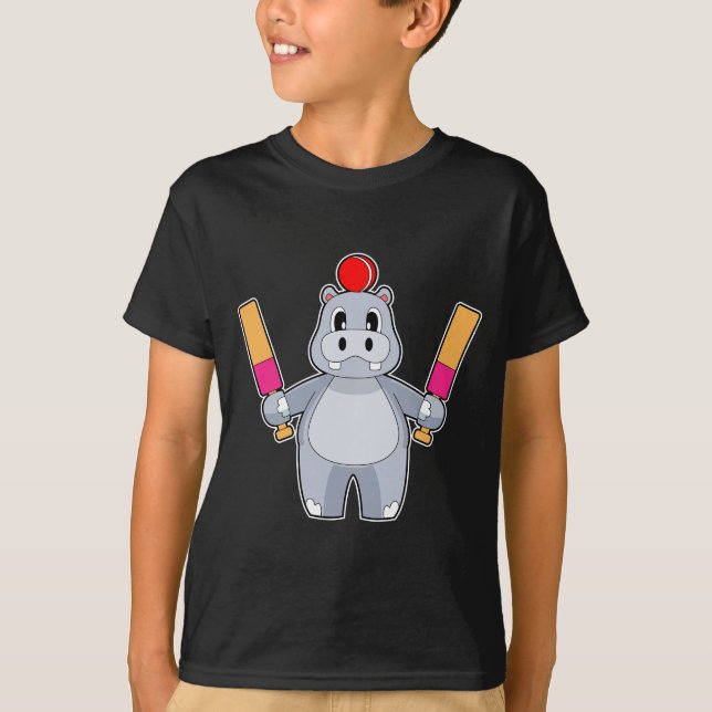 Hippo Cricket Cricket bat T-Shirt (Front)