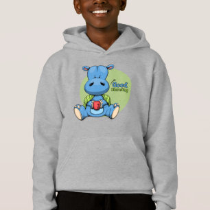 Hippo de dessin   Sweat - shirt à capuche de bascu