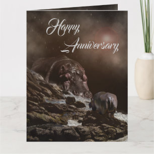 Hippo Enchanted Evening, Big Anniversary Card