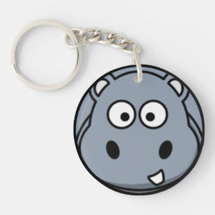Hippo Face Keychain
