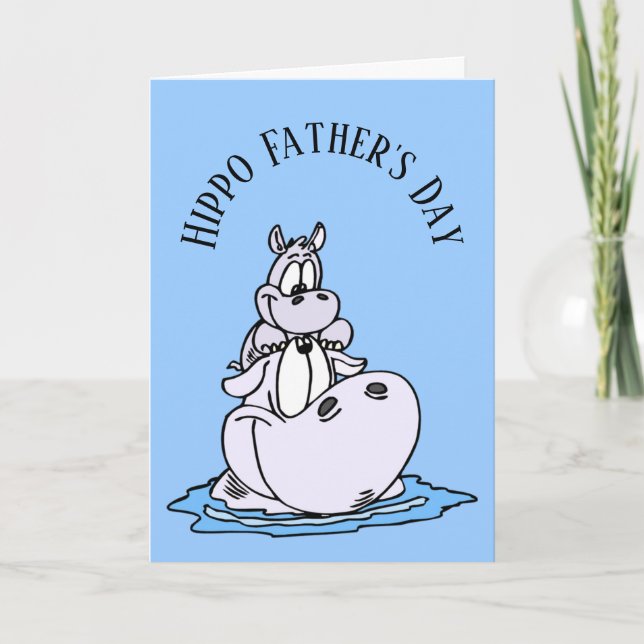 Hippo Fathers Day Pun Card (Front)