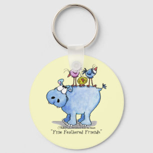 Hippo- Fine Feathered Friends Keychain