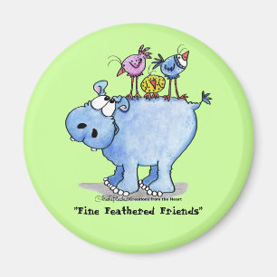 Hippo- Fine Feathered Friends Magnet