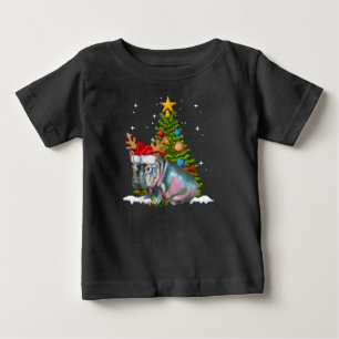 Hippo Fiona Christmas Tree Hippopotamus Baby T-Shirt