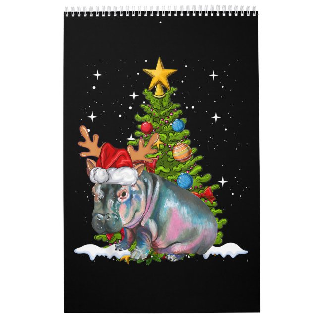 Hippo Fiona Christmas Tree Hippopotamus Calendar (Cover)