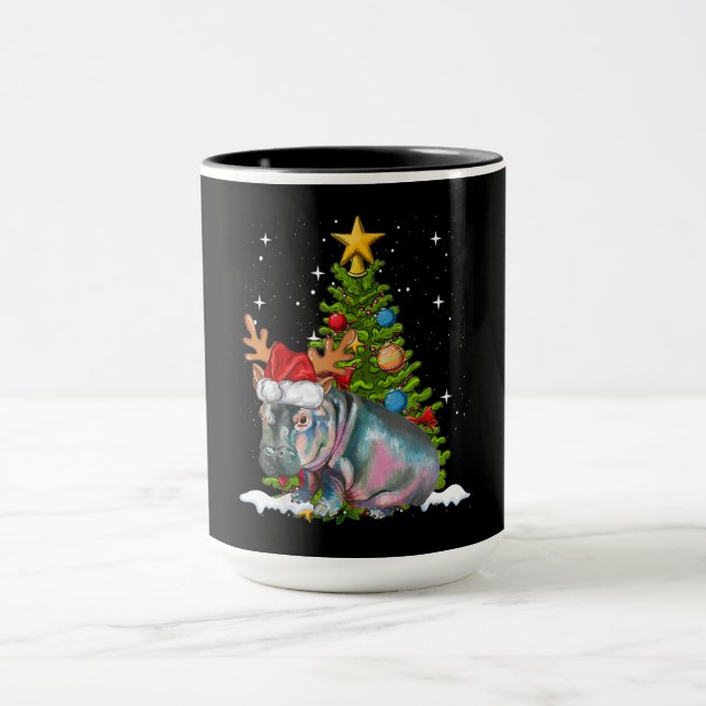 Hippo Fiona Christmas Tree Hippopotamus Mug (Center)