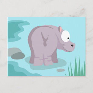 Hippo from my world animals serie postcard