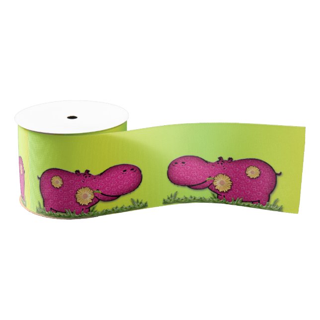 hippo fun grosgrain ribbon (Spool)