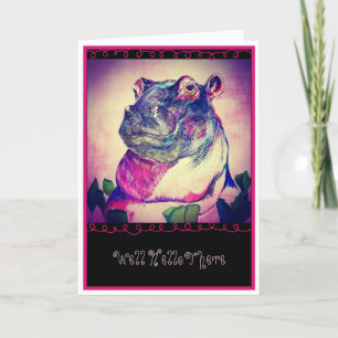 Hippo greetings card