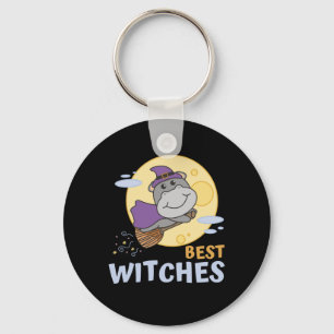 Hippo Halloween Witch Kids Witches Best Witches Keychain