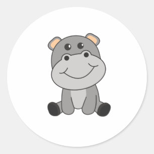 Hippo Hippo Cute Animals For Kids Hippos Classic Round Sticker