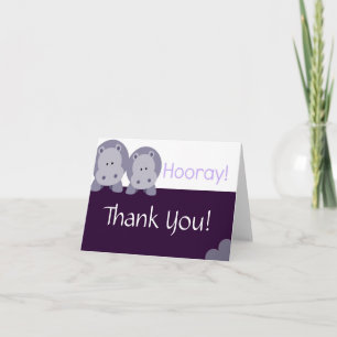 Hippo Hippo Hooray! Thank You Card