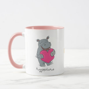 Hippo Hugs Valentine's Day Café ou Thé Mug