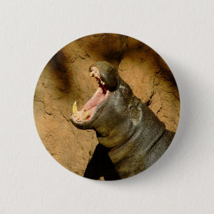 hippo hungry 2 inch round button
