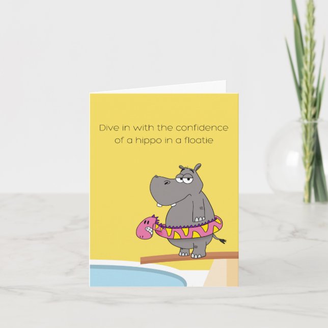 Hippo in a Floatie Card (Front)