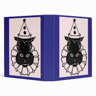 hippo in a party hat binder