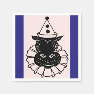 hippo in a party hat napkin