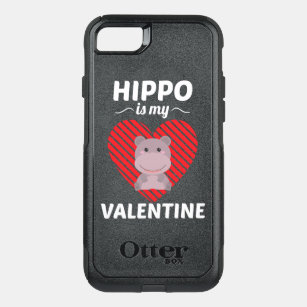 hippo is my valentine cute hippopotamus heart love OtterBox commuter iPhone 8/7 case