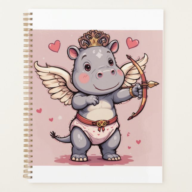 Hippo love cupid  planner (Front)