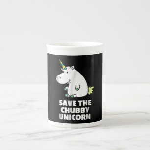 Hippo Lover Gift  Chubby Unicorn Hippo  Cute Hippo Bone China Mug