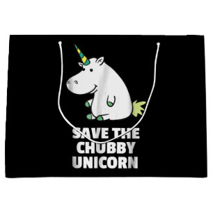 Hippo Lover Gift  Chubby Unicorn Hippo  Cute Hippo Large Gift Bag