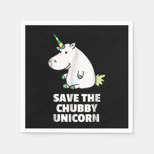 Hippo Lover Gift  Chubby Unicorn Hippo  Cute Hippo Napkin