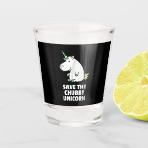 Hippo Lover Gift Chubby Unicorn Hippo Cute Hippo Shot Glass