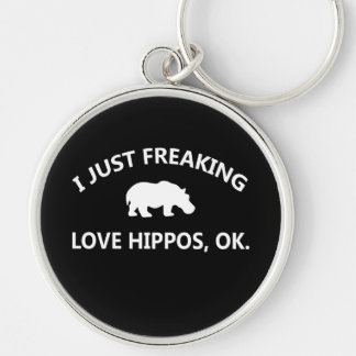 Hippo Lover Gift| I Just Freaking Love Hippo Ok Keychain