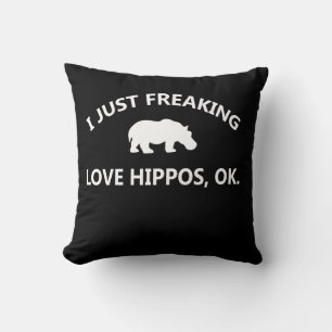 Hippo Lover Gift I Just Freaking Love Hippo Ok Throw Pillow