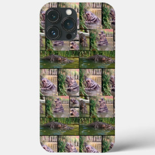 **"Hippo Moments: A Photo Collage of River Giants" iPhone 13 Pro Max Case