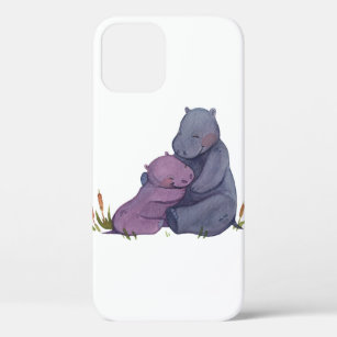 hippo mor national hug holiday day  iPhone 12 pro case