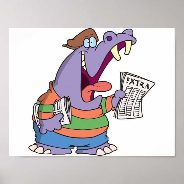 Hippo Newspaper Boy Poster (Front)