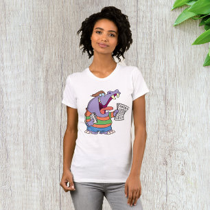 Hippo Newspaper Boy Womens T-Shirt