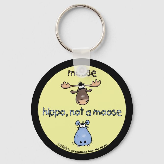 Hippo-not-a-moose! Keychain (Front)