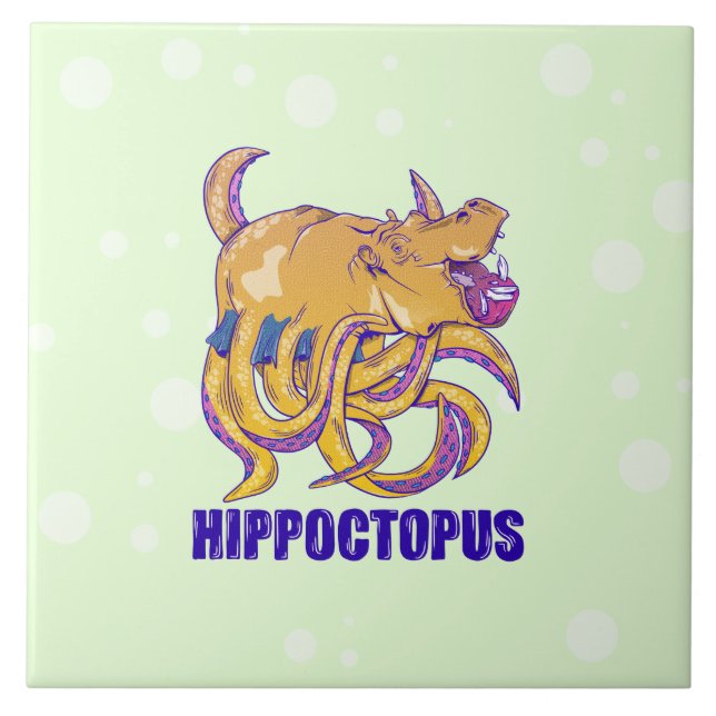 Hippo octopus weird animal tile (Front)