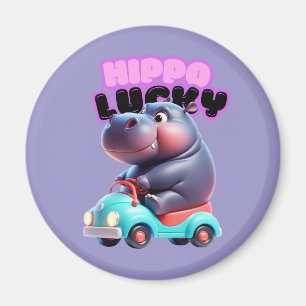 Hippo on Wheels Magnet