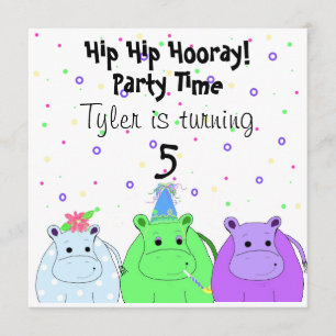 Hippo Party Invitation