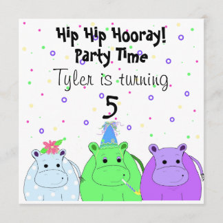 Hippo Party Invitation