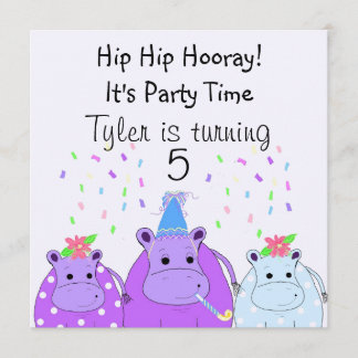 Hippo Party Invitation