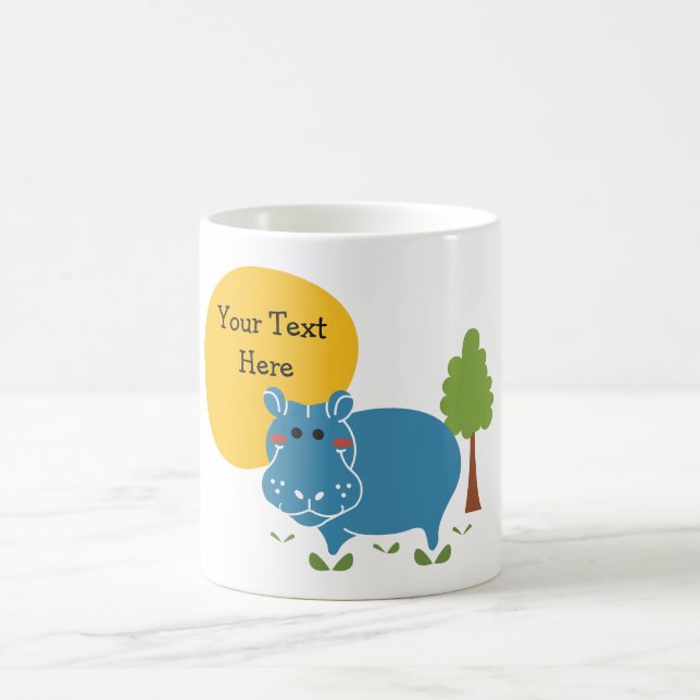 Hippo Personalize with Text Coffee Mug (Center)