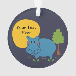 Hippo Personalize with Text Ornament