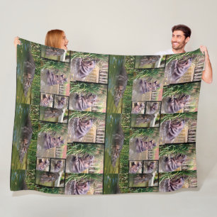 Hippo Photo Collage, Fleece Blanket