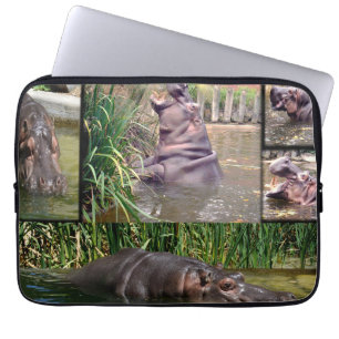 Hippo Photo Collage, Laptop Sleeve